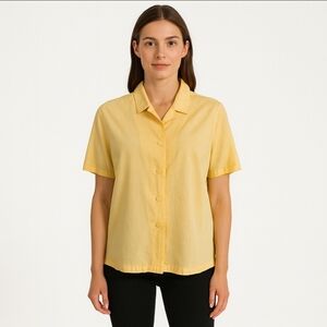 Annex Woman Yellow Vintage 80s Blouse Plus Sz 1X